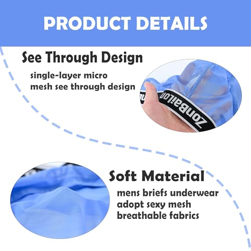 Mens Sexy Briefs Low Rise See Through Underwear for Men Breathable Mesh Sheer Lace3