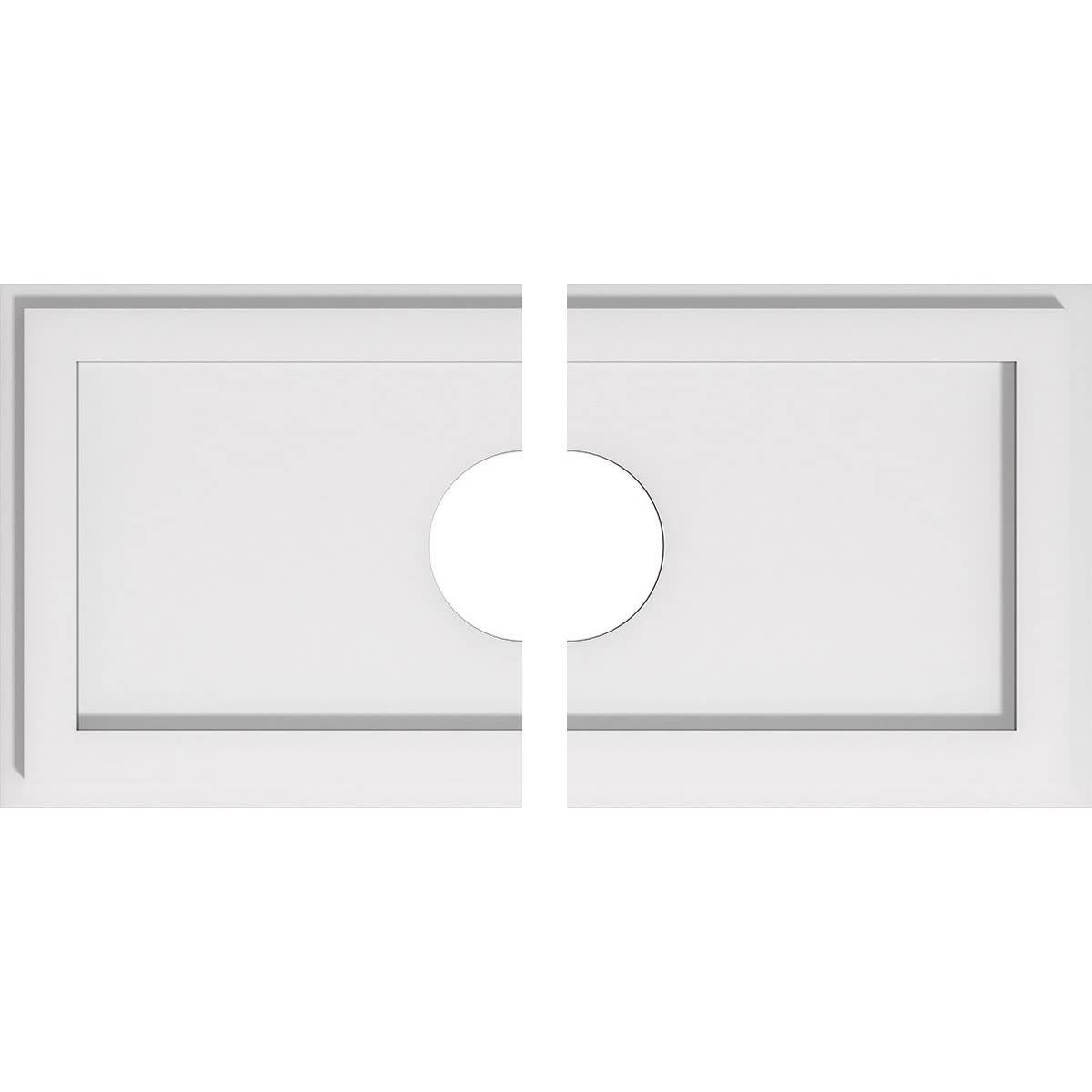 Médaillon de plafond haut de gamme Ekena Millwork relief blanc 55,9x27,9cm pour moulure d'art