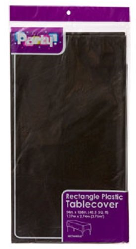 BLACK Plastic Table Covers, 54x108