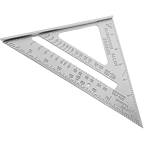 H-Lyu 7 Inch Square Triangle Ruler Metal Speed Angle Protractor Layout Measurement Tool for Woodworking Engineer Carpenter Cover