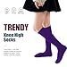 UTTPLL Toddler-Baseball-Football-Halloween-Christmas Purple Knee High Socks Girls Boys Cotton Sports Soccer Socks Kids Athletic Tube Uniform Stockings 3-6 Years