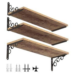 L Shelf Brackets for 12 14 Board Floating Shelf Bracket Heavy Duty Metal Shelving Brackets for Shelves Decorative Iron Rustic Wall Brackets for DIY Floating Shelf 6 Pack Black