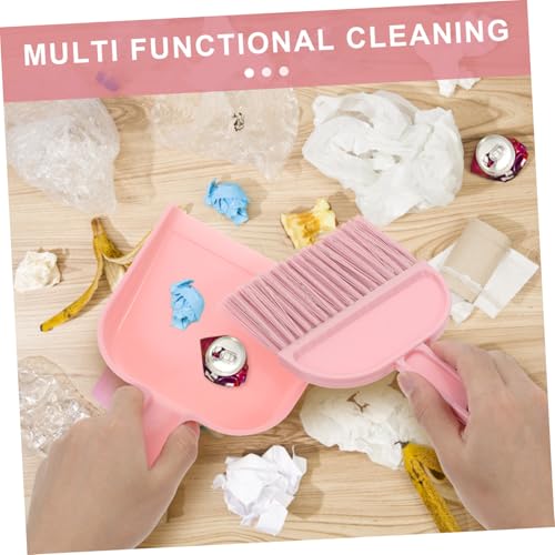 LRXIYODE Mini Kehrschaufel und Besen Set Kompakt Klein Tragbar mit Weichen Borsten für Effektive Tischreinigung Haus Büro Auto Camping in Rosa – Bild 6