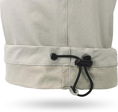 normani Outdoor Sports Damen Softshellhose Hose Trekkinghose Winddichte,atmunsgaktive Funktionshose auf 3/4 Länge kürzbar (XS(34)-L(42)) Farbe Beige Größe XS/34-36