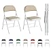 mcc direct Lot de 2 chaises pliantes en similicuir avec cadre en métal et siège rembourré, faciles à plier et à ranger pour la maison, le bureau, la salle à manger et la réception (beige)