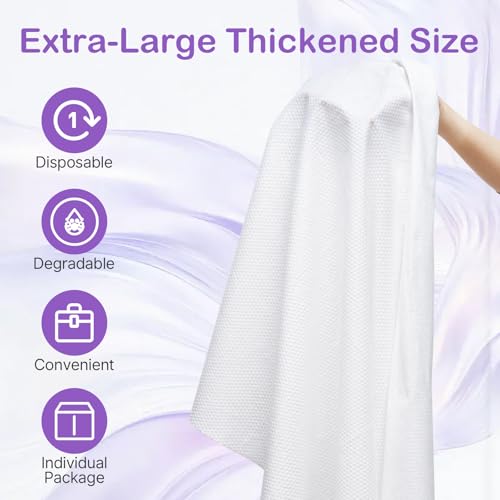 Toallas de baño desechables 6 pack, 55x27.5 pulgadas, portátiles para camping miniatura 2