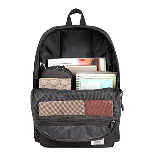 VASCHY Mochilas Escolares Adolescentes, Mochila Niño Niña Ligera para Primaria Instituto Universidad, 21,5 L, Negro