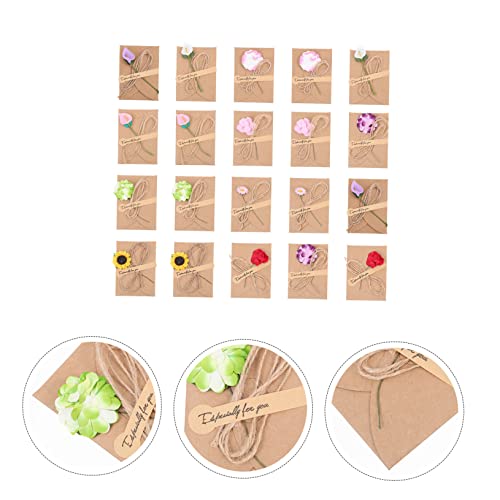 NUSITOU 20 Pçs Cartão De Flores Secas Pensando Em Você Cartões De Casamento Cartões Em Branco Cartõe