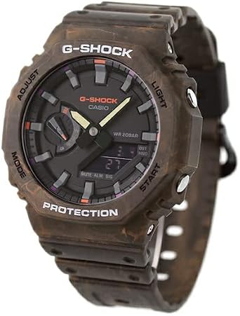 Casio G-Shock Mens Watch GA-2100 2100 Series Parallel Import, black/brown, Waterproof