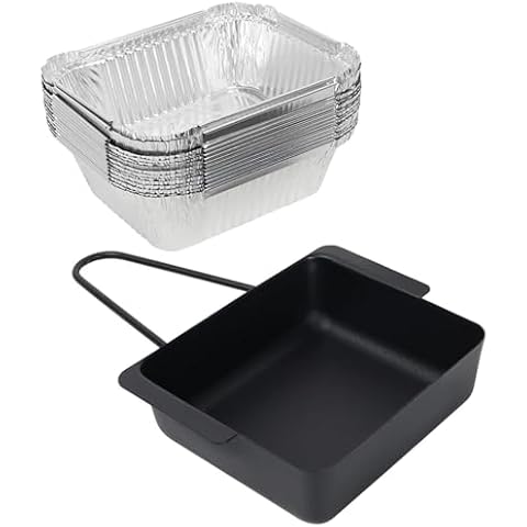 BBQration Universal Grease Pan for Nexgrill 720-0830X 720-0830H 720-0888 720-0888S 720-0896B 720-0896 Cuisinart CGG-7400, Grease Catcher with 15-Pack Aluminum Drip Liner for Nexgrill Replacement Parts Cover