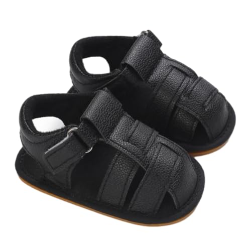 toddler girl sandal size 5 Sandals Closed Toe Anti Slip Rubber Sole Shoes Baby Sandals 0 12 Months (Black, 5.5 Infant)