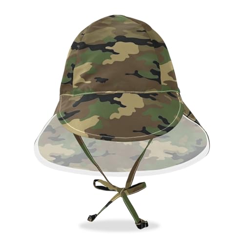 Toddler Baby Sun Hats Boys Caps Girl UPF 50+ Adjustable Traveling Camping Hat Army Camouflage