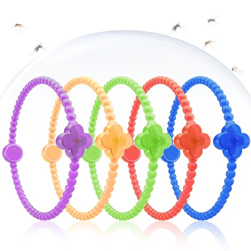 HASAIKA® Pulsera Citronela, Pulsera Antimosquitos para Exteriores, Protección eficaz contra Las picaduras de Mosquitos, Ideal para Actividades veraniegas, 5 Piezas