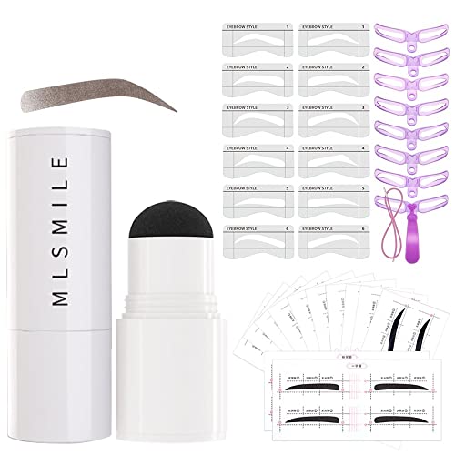 Eyebrow Stamp Stencil Kit - 1 Step Eyebrow Stamp and Shaping Kit, 26 Brow Stencils for Choice