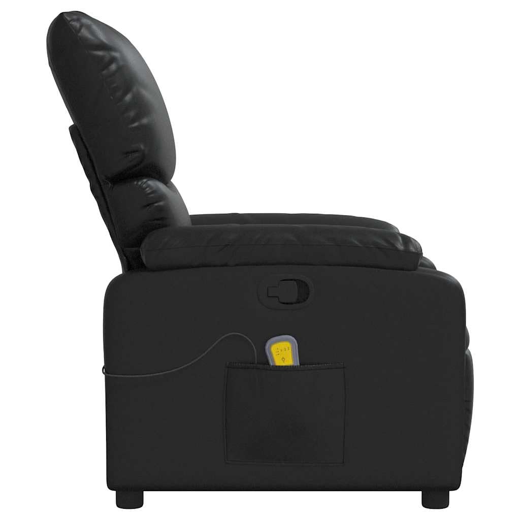 Generico Poltrona Massaggiante Reclinabile Nera in Similpelle,Nero,21.2kg,373441