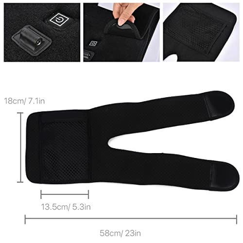 VANANA Heated Knee Brace, Heated Knee Warp Warmer 3 Heating Modes Knee Warmer Wrap for Muscles Joint Pain Comfort, Come with Power Cable, Unisex for Men Women (M, 1, Set) - Image 5