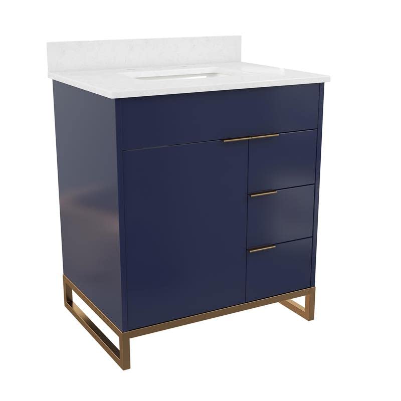CosmoLiving by Cosmopolitan Leona Bathroom Vanity, 30", Navy