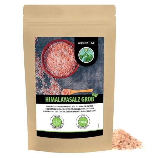 Grovt rosa kristallsalt (1kg), känt som Himalaya-salt från Khewra-saltgruvorna i Punjab, Pakistan, Himalaya-salt 2-4 mm för saltkvarnen, helt naturligt bergsalt