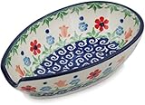 Polish Pottery 4¾-inch Spoon Rest made by Ceramika Artystyczna (Babcia's Garden Theme) +...
