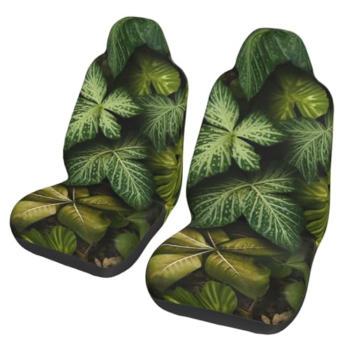 Housses de siège de voiture respirantes et protections avant universelles plantes vertes