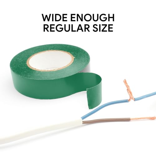 Image of Green Electrical Tape - V-0 Flame Retardant, 600V, 66ft, UL Listed (Green) | Green PVC tape,UL V-0,600V,3 /4x66ft,-15 /105C,waterproof,UV-resist,hand-tear,auto /elec /HVAC,outdoor,ground ID,color code