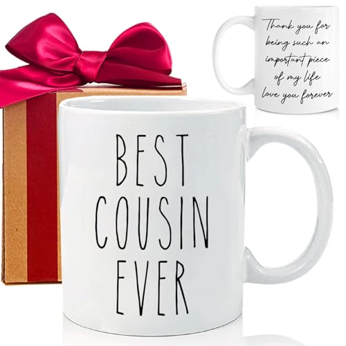 Best Cousin Ever Ceramic Mug Gift for Cousins - Thank You for Being an Important Piece, Funny Coffee...