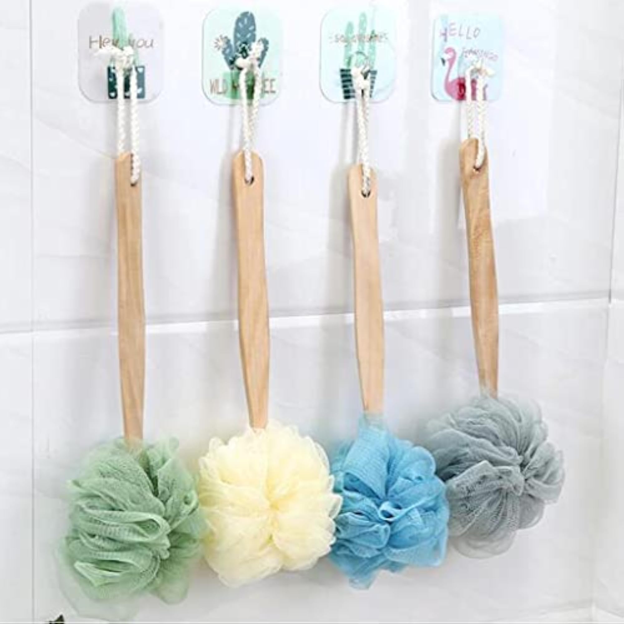 Long Handle Exfoliating Shower Puff Scrubber