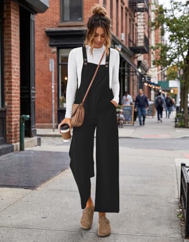 Ekouaer Corduroy Overalls for Women Casual Loose Jumpsuits with Pocket - image 2
