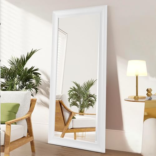 Naomi Home Framed Floor Length Extra Large Oversized Floor Mirror Full Length Mirror Standing Large Rectangle for Bedroom - White 65 L x 31 W