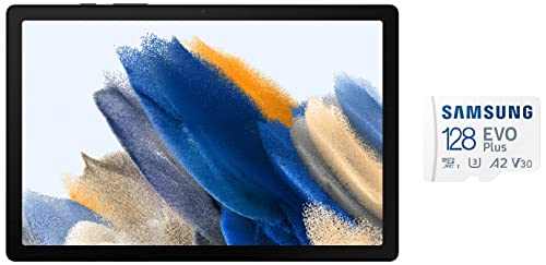 Image of Samsung Galaxy Tab A8 10.5 inches Display, RAM 4 GB, ROM 64 GB Expandable, Wi-Fi+LTE Tablets, Gray & EVO Plus 128GB microSDXC UHS-I U3 130MB /s Full HD & 4K UHD Memory Card with Adapter