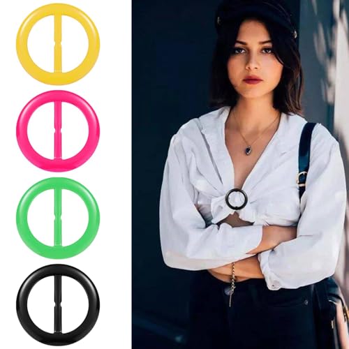 12PCS Silk Scarf Ring Clip T-shirt Tie Clips for Women Fashion Resin Ring Scarves Clasp Waist Buckle for Shirts Clothing Clothing Ring Wrap Holder with 1 Exquisite Box 12 Colors (Rainbow Style)4