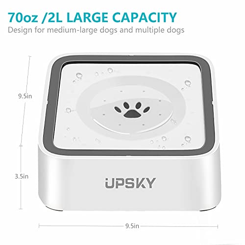Image of UPSKY Dog Water Bowl Upgrade 70oz Large Capacity No Spill Slow Feeder Vehicle Carried 2L Pet Water Dispenser Travel Bowl for Dogs, Cats
