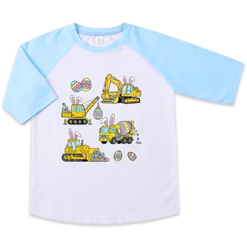 Image of Boys Easter Shirt Toddler Easter Egg Hunt Chick Graphic Tees Raglan Easter Clothes Outfit for Children 2-7 Years