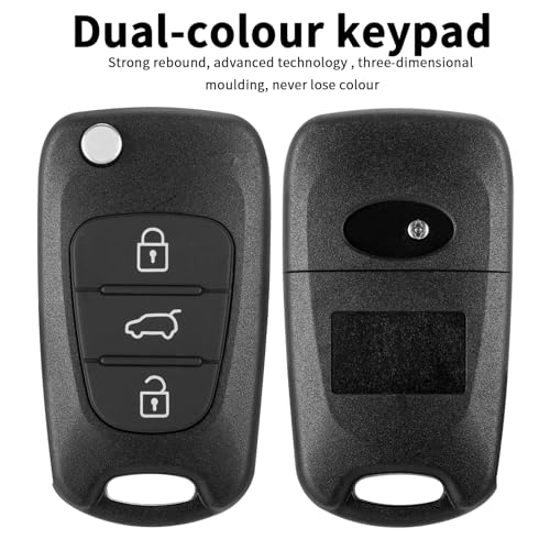 JIZZU Car Key Cover for Hyundai 2 Pack Car Key Fob Case Replacement Compatible with Hyundai i30 i35 iX20 iX35 and Kia Ceed Soul Sportage Venga Remote Control Folding Cars Keys Shell Case Accessories - Image 3