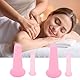 Schröpfgläser Silikon Set,4 Stück Vakuum Cups für Gesicht,Körper,Schröpfen Therapie für Gesichtsmassage,Anti-Cellulite Massagebecher,Schröpfköpfe,Facial Cupping für Muskelentspannung,Blutzirkulation