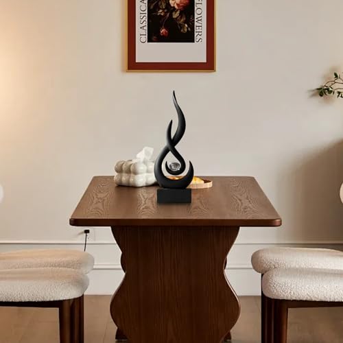 Estatua decorativa negra abstracta de resina 29.5 cm miniatura 3