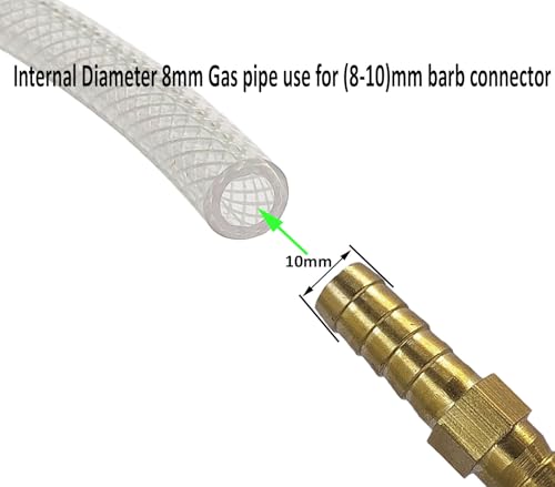 Image of ESEKSAFAR Transparent LPG Gas Pipe 8mm with 3pc Hose clamp For Home, Restaurants (2 meter)