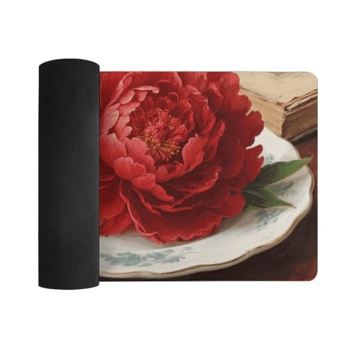 Desk Pad Protector 24x12 Inch Extended Vintage Groovy Flowers miniatura 3