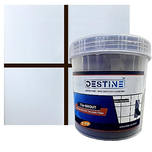 Image of DESTINE Tile Grout (16 COLOURS) (ALL PACKS: 100 Gm, 400 Gm, 800 Gm, 1 Kg, 3 Kg, 5 Kg), Waterproof, Cement Based Tile Joint Filler, Crack Filler, Tiles Gap Filler, Tile Grout (5 Kg, Dark Chocolate)