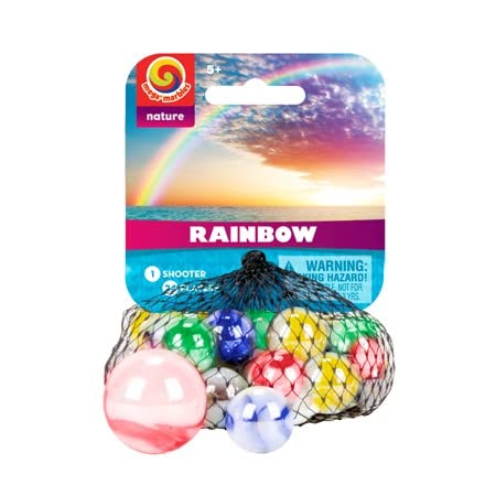 Mega Marbles Rainbow Marble NET 24 Player Marbles & 1 Shooter Marble