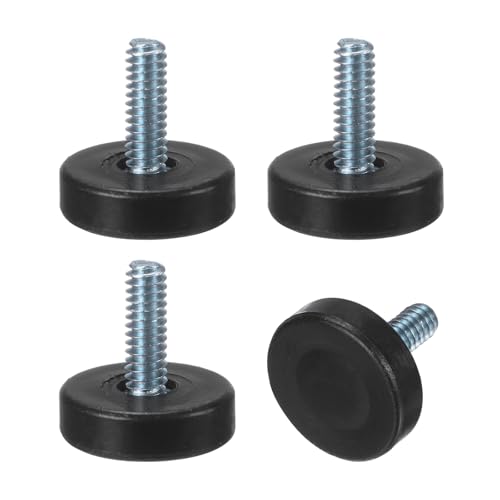 Image of M METERXITY 4-Pack Furniture Feet, 1 /4 inch Thread Adjustable Furniture Levelers, Adjustable Leveling Feet Supports 1320LBS for Tables /Cabinets /Large Base Supports [Black]