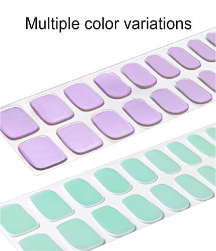 Namico Semi Cured Gel Nail Strips,20 Pcs Gel Nail Stickers, Glaze Gel Nail Strips, Easy To Use Long Lasting Salon Quality Nail Wraps, Includes Prep Pads, Nail File & Wood Stick (Aurora) #TOP2