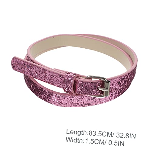 NOLITOY 4pcs Boy Girl Pu Leather Belt Heart Shaped Belts for Girls for and Daily Wear Includes Rainbow Glitter Glitter 5