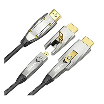 Jeirdus 500ft 150Meters AOC HDMI Fiber Optic Cable 18Gbps High Speed 4K60HZ, with Small Micro and Standard HDMI Connectors,Easy to Pipe Routing