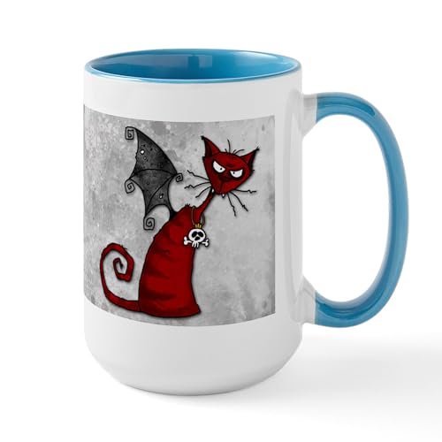 Image of CafePress Doom Kitty Large Mug 15 oz (444 ml) Ceramic Coffee Mug