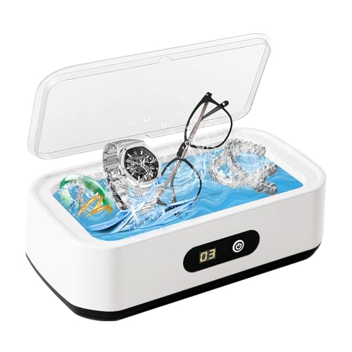 Ultraschallreinigungsgerät, 49000Hz Ultraschallreiniger Ultraschallgerät 650ml brillenreinigungsgerät mit 5 Zeitfunktionen, professionelles Ultrasonic Cleaner zum Reinigen von Brillen, Uhren, Ringen,