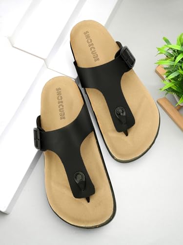 Image of Men V-Shape Thong Slippers | Casual Flip-Flops | Slippers for Men | Lightweight Rubber Sandals | Comfortable Anti-Slip Footwear