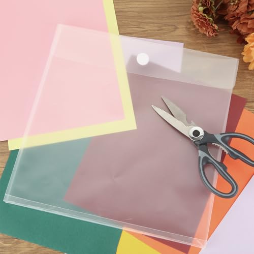 Image of 36 Pack 12 x 12 Scrapbook Paper Storage Organizer, Clear Scrapbook Paper Organizer, PVC Craft Cardstock Storage with Sealing Design Holds Cardstock Vinyl Files Photos