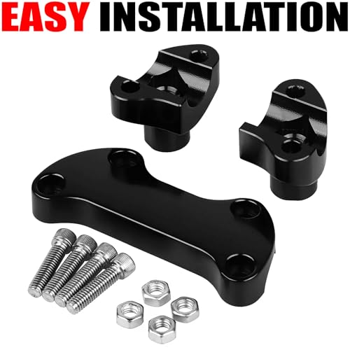 VPZMT 1.25” Handlebar Riser/Top Clamp Kit 1 1/2" Tall Fit for Harley Touring Sportster Softail Dyna Models (Rise Height: 1.5", For 1.25" Bar) by VPZMT - Image 7