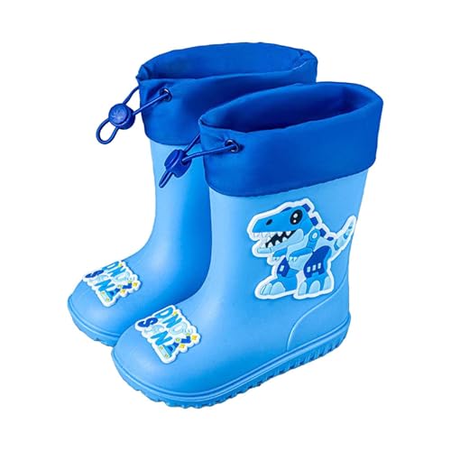 Botas de goma ligeras para niños, suela antideslizante, impermeables, de caña corta, retráctiles, para niños pequeños, versátiles, para edades de 2 a 12, 02 azul., 35 EU